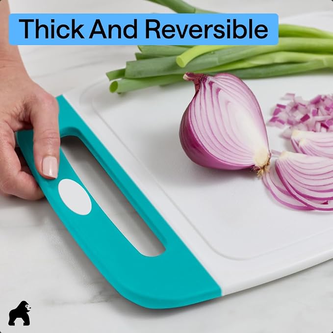 GORILLA GRIP BPA-Free Reversible Kitchen Cutting Board Set of 3, US Designed - Image 7