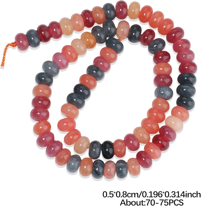 Songxi 5x8mm Natural Fulu Shou Color Chalcedony Beads, Gemstone - Image 8