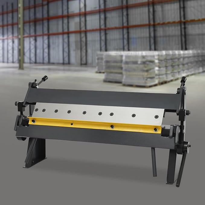 24" Sheet Metal Brake,Pan and Box Brake,Metal Sheet Bender for Carbon Steel,Copper,Aluminum,Ergonomic Handles,Floor Standing,Ideal for Metal Roofs,Car Doors,Windows,Furniture