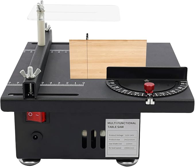 3000RPM Portable Sliding Cut-Off Table Saw | 0-90° Adjustable Mini Cutter for Wood, Plastic & Model Crafts | DIY Woodworking Tool