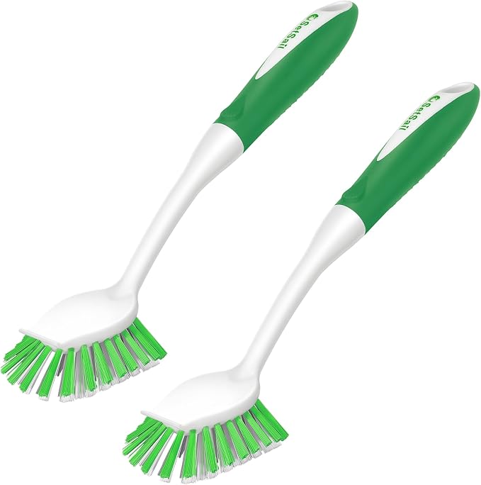 SetSail Dish Brush with Handle, 2 Pack Stiff Bristles Dish Scrubber with by SetSail