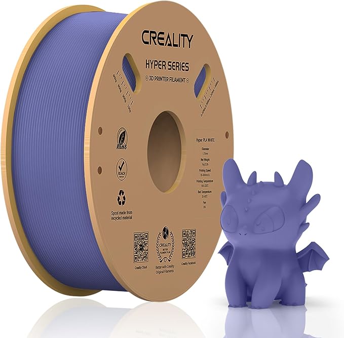 Official Creality Hyper PLA Filament 1.75mm, High Speed PLA 30-600mm/s 3D Printer Filament, Dimensional Accuracy +/-0.02mm, Fit Most FDM 3D Printers, 1KG(2.2lbs) Spool Very Peri