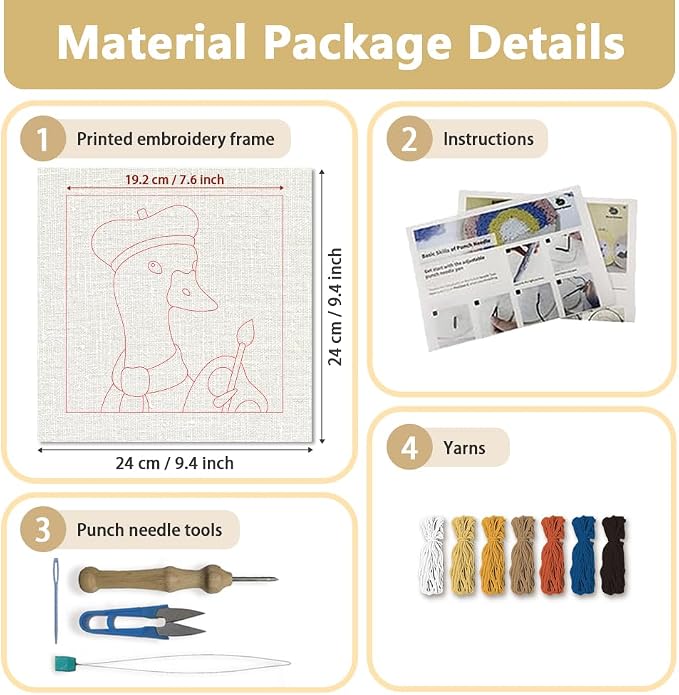 DOODLREAM Painter Goose DIY Punch Needle Embroidery Kit - Image 2