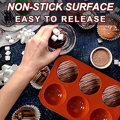 Lerykin 6 Holes Medium Semi Sphere Silicone Molds, 2 Packs Half Sphere Silicone - Image 2