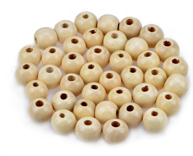 AD Beads Wood Spacer Loose Wooden Craft Beads Big Hole Beads Assorted by ADBeads