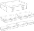 7 Pack Mixed Sizes Rectangular Mini Plastic Containers Clear Plastic Storage by Jutieuo