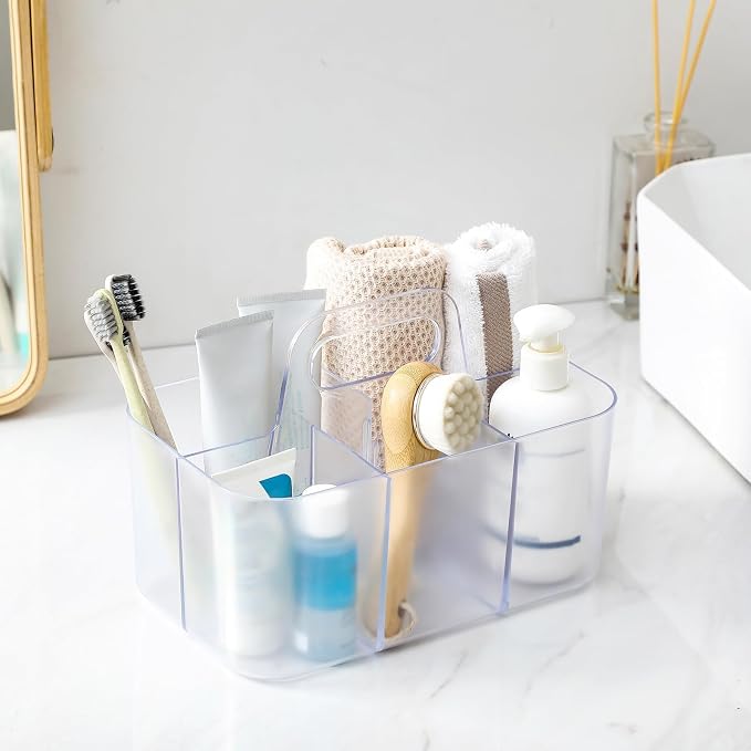 Multiuse Caddy Organizer with Handle, Portable Plastic Tote Bin - Image 3