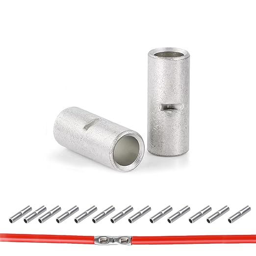 5 PCS Non-Insulated Butt Connectors Kit, AWG #2 Wire Ferrules, Electrical Wire Connectors Crimp Ferrule Terminals Kit-BN38