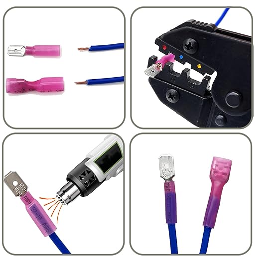 280Pcs Heat Shrink Spade Connector, Male and Female Spade Terminals Kit, Crimp Terminal Connectors, Quick Disconnect Connectors, Automotive Electrical Wire Connectors Kit (22-10 Gauge)