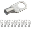 SELTERM 10pcs 6 AWG-3/8 Stud Tinned Copper Wire Lugs, Heavy Duty Battery Cable Ends,6 Gauge Ring Terminals, UL Battery Lugs Marine Grade Copper Eyelets Electrical Battery Terminal Connectors