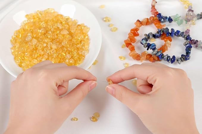 LAIDANLA Citrine 400pcs Natural Chip Stone Beads 5-8mm Healing Crystal - Image 4
