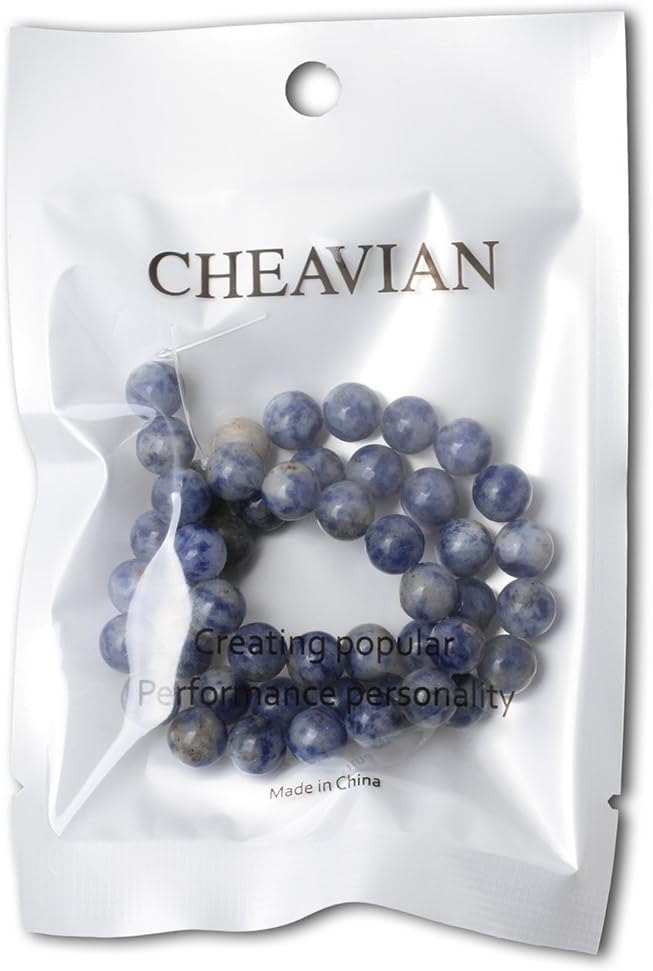 45PCS 8mm Natural Blue White Sodalite Gemstone Round Loose Beads - Image 5