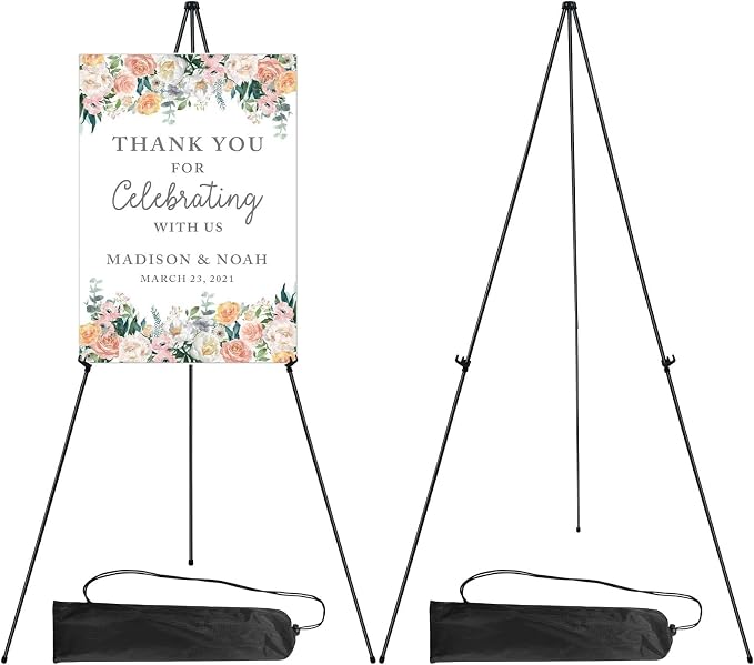 RRFTOK 2 Pack 63 in Sign Easel Stands, Instant-Fold Tripods by RRFTOK