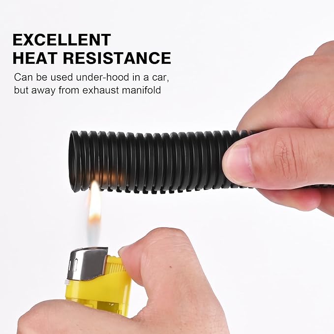 25ft - 1 inch Flame Retardant Split Wire Loom Tubing - High Temp Flexible Wire - Image 4