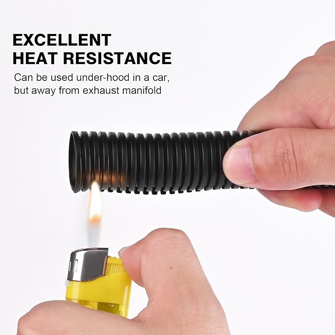 25ft - 1/4 inch Flame Retardant Split Wire Loom Tubing - Flexible Wire Covers - Image 5