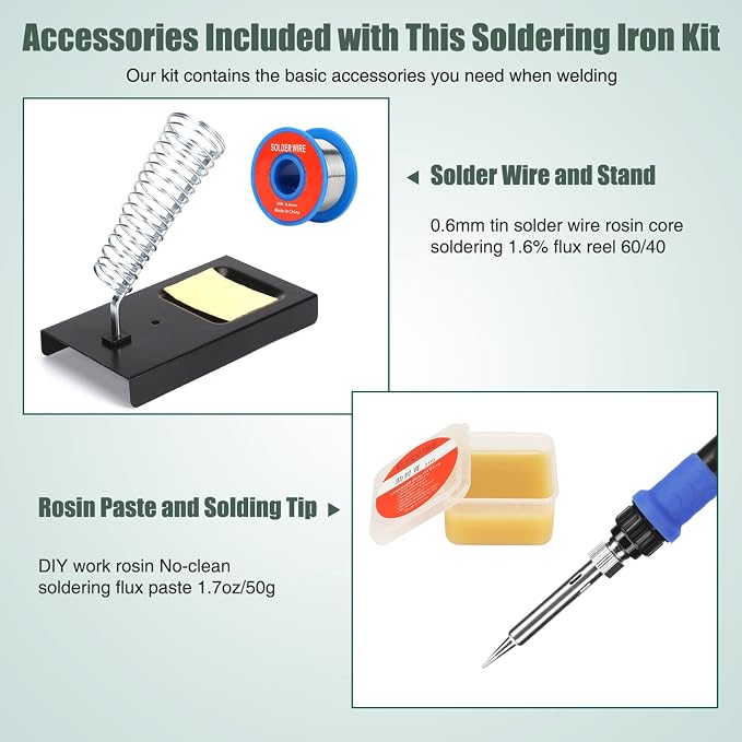 Soldering Iron Kit, 80W 110V LCD Digital Welding Tools, Portable Adjustable - Image 5