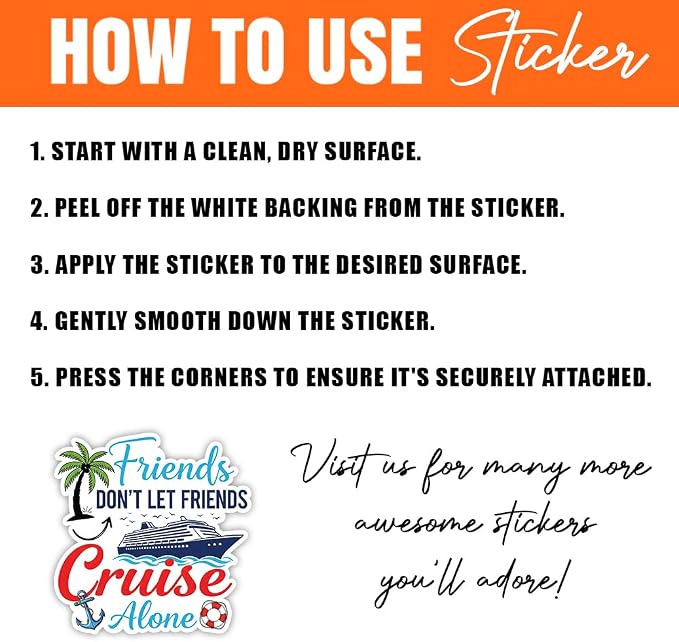 MAIANEY Funny Cruise Stickers Pack 10 Waterproof Vinyl Cruise Ship Stickers - Image 5