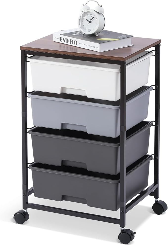 SYKIARIOL Utility Cart with 4 Drawers, Rolling Storage Cart with Drawers by SYKIARIOL