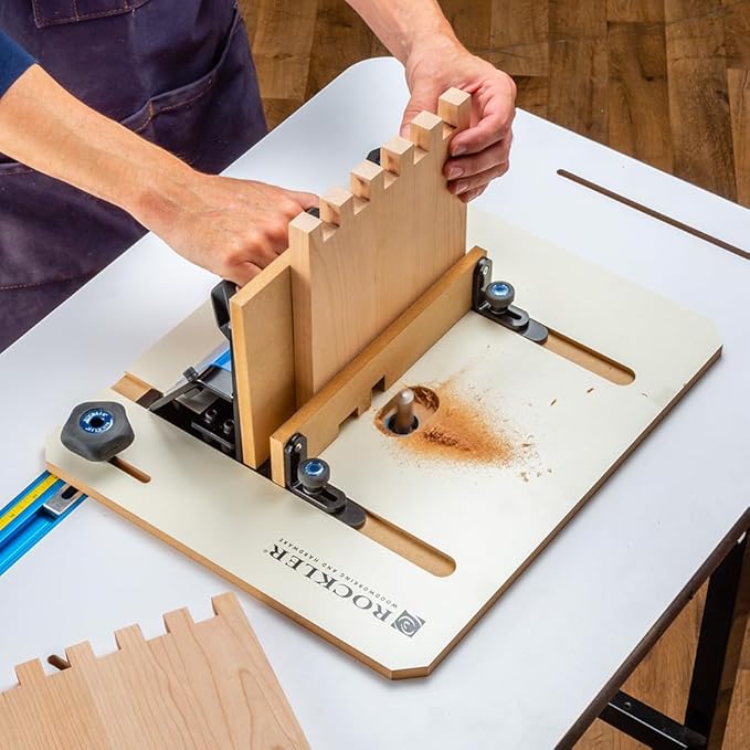 XL Box Joint Router Jig – Precision Indexing & Box Joint Jig for Router Table – Airtight Fit, Smooth Glide Sled & Durable Table Saw Jigs – Ideal Framing Jigs for Cabinets & Router Table Woodworking