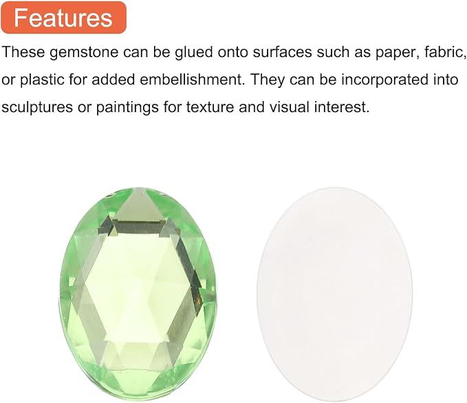 MECCANIXITY 10Pcs Acrylic Oval Gems 30x40 mm Flat Back Artificial Rhinestones - Image 4