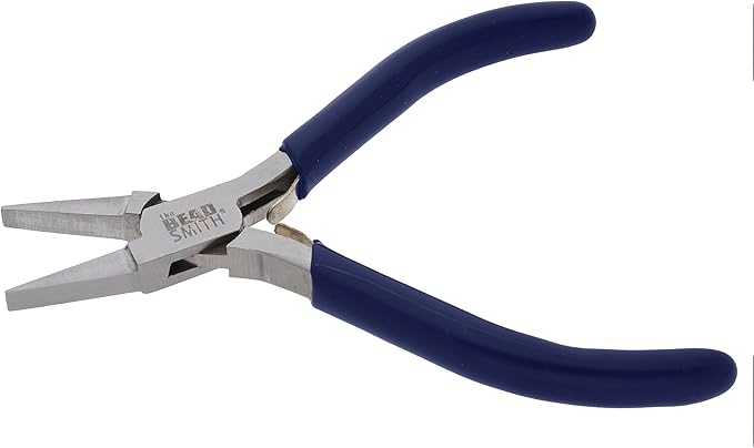 The Beadsmith Flat Nose Pliers – Economy Line – 4.5 inches (114mm) – Vinyl Grip Handle with Double Leaf Springs – Jewelry Making Tool for Creating Bracelets, Earrings and Necklaces