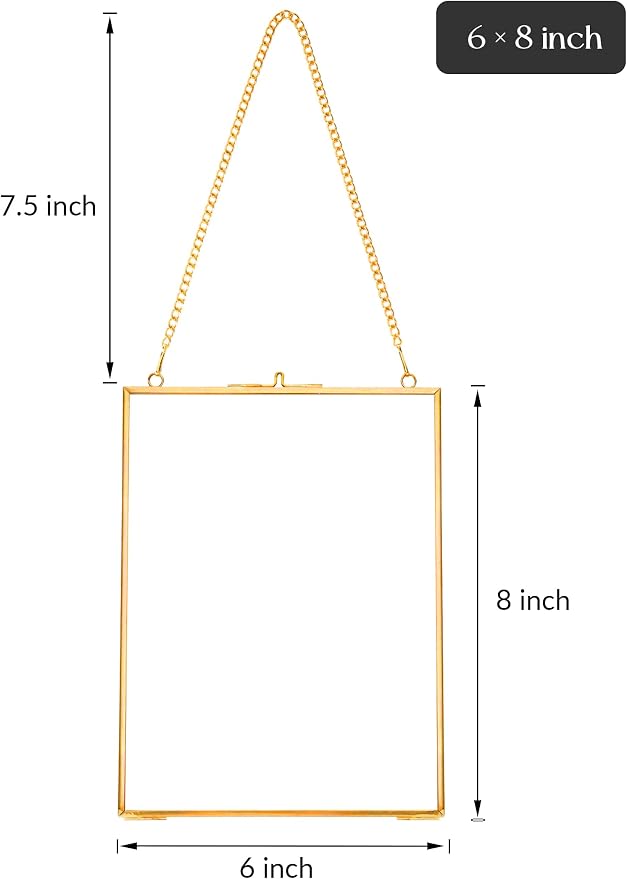 REDHUGO Hanging Pressed Flower Frames, Double Glass Floating Picture Frame - Image 6