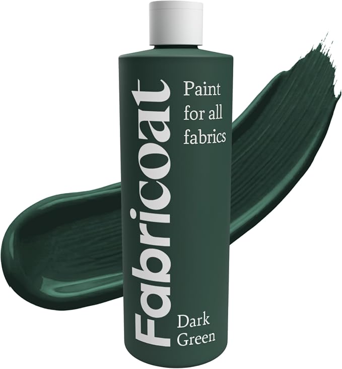 Fabricoat Dark Green Fabric Upholstery Paint & Dye | 500ml / 17 fl oz | Restore by Fabricoat