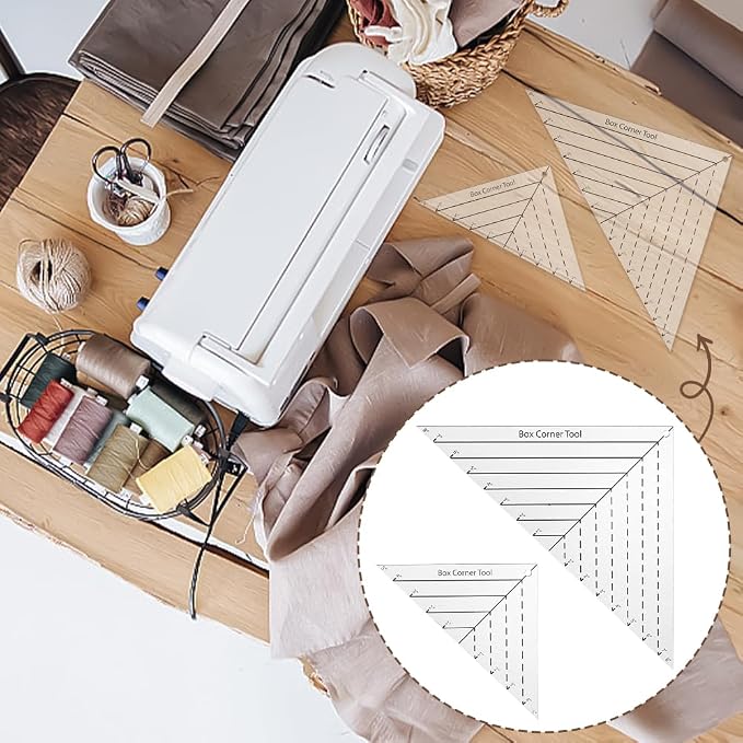 INFUNLY 2pcs Boxed Corner Template Half-Square Triangles 2 Size Acrylic Cutting - Image 4