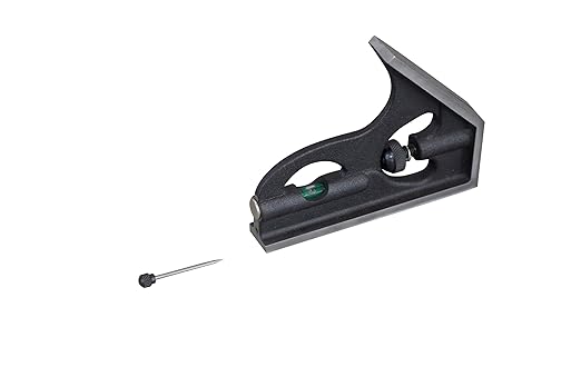 12-Inch Machinist Combination Square – 16R Graduation (1/32", 1/64", 1/50", 1/100") with Adjustable Head and Spirit Level, Made in US