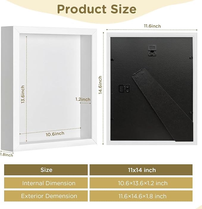 2 Pack Shadow Box Frame 11"x 14" - Image 3