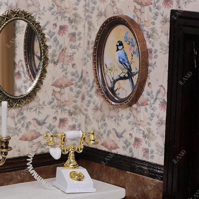 iLAND 1/12 Scale Accessories, 4 Dollhouse Picture Frames w/ 4 Paintings - Image 4