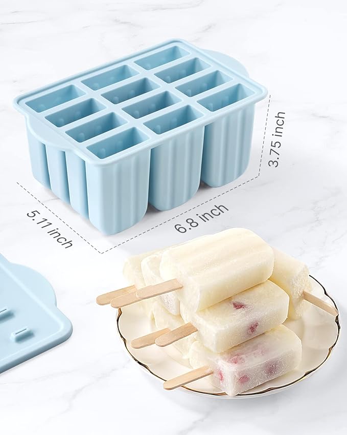 Popsicles Molds, MEETRUE 12 Pieces Silicone Popsicle Molds Easy-Release - Image 5
