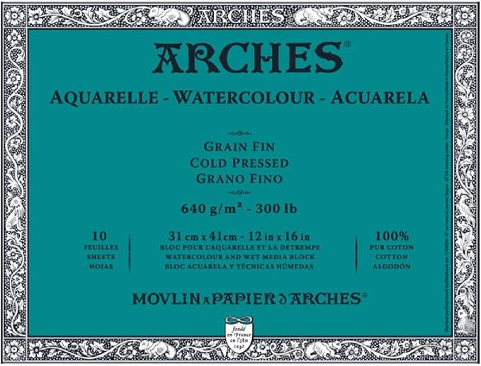 Arches Watercolor Paper Block, Cold Press, 300 pound by ARCHES