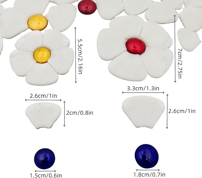 Esweny 12 Flower Stained Glass Mosaic Tiles - Image 5