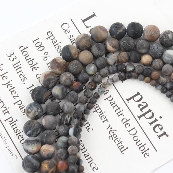 8mm Matte Crazy Lace Agate Bead, 15-Inch Matte Round Loose Stone Beads - Image 5