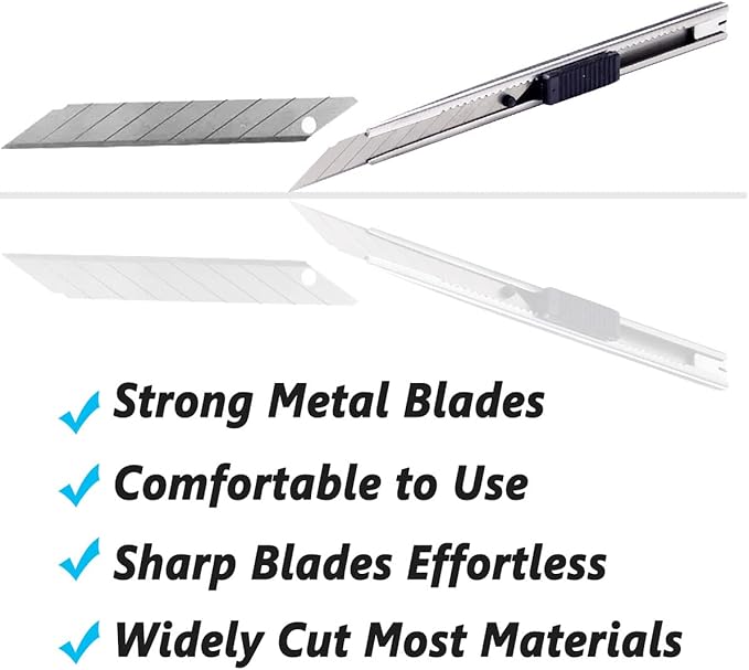 9mm Snap Off Utility Knife 3 Pack High Hardness Retractable Box Cutters - Image 4