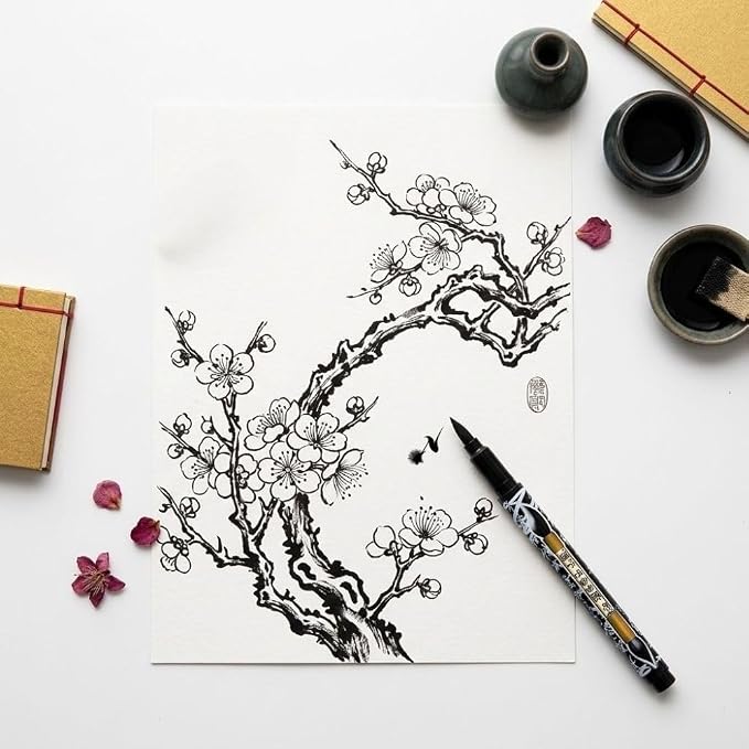 Benepisyo Black Calligraphy Brush Pens - Image 4