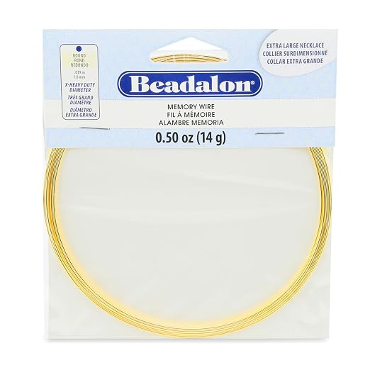 Beadalon Carbon Steel Memory Wire, Extra Heavy Duty Round, Extra Large Necklace by Beadalon