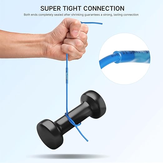 Kuject 500PCS Heat Shrink Wire Connectors, Multipurpose Electrical Wire Connectors Kit, Waterproof Solder Seal Terminal Connectors, Insulated Spade Crimp Ring Butt Splice Connectors for Marine Truck