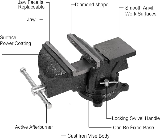 Bench Vise Heavy Duty 5 1/2 inch Table Clamp-Vise, Bench-Table Vice Clamp with 5-inch Jaw Width and 5.5-inch Jaw Opening, Woodworking Workbench Vise with Bolts & Nuts