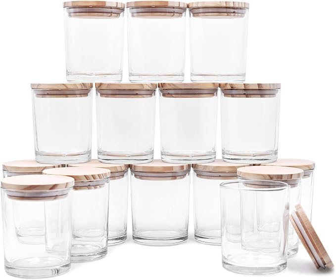 Thick Candle Jars for Making Candles 16 Pcs, 7 OZ Empty Jars by Showin