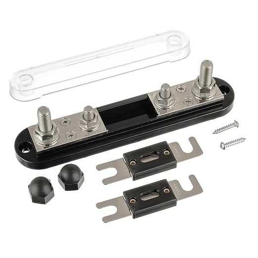 BOJACK ANL Fuse Holder with 600 Amp ANL Fuse, ANL Fuse Block with 2 Pieces 600A ANL Fuse, M10 Stud Terminals Maximum Current 750A, for Trucks, Cars, Ships, etc.