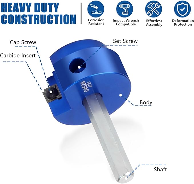 XJX PPR150 PVC Pipe Reamer, 1-1/2” Head Aluminum PVC Fitting Saver Fit Into Standard 1/2" Drill and 3/8" Hex Shaft