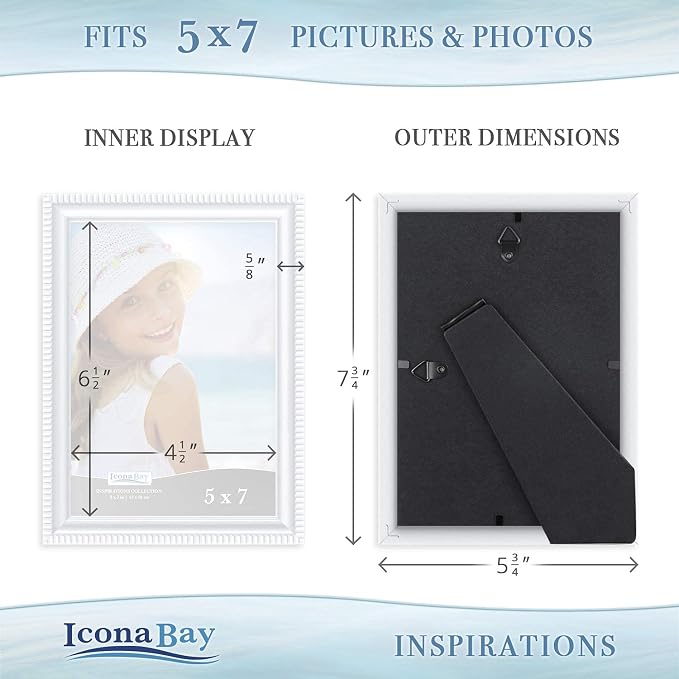 Icona Bay 5x7 Picture Frames, 6 Pack, Contemporary, Inspirations | These Icona - Image 3