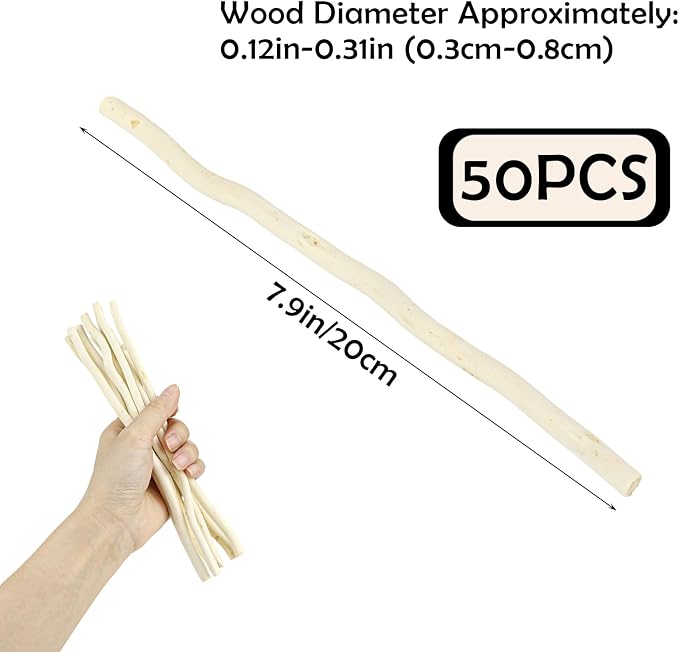 50Pcs Natural Twigs, Driftwood Branches, Unfinished Timber Rods - Image 2