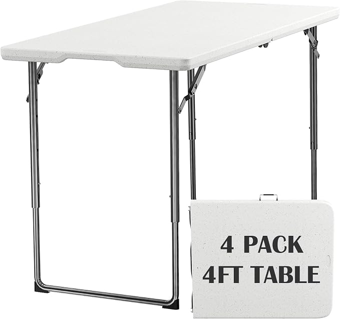 4FT Folding Table Adjustable Height Table by FoldingFurniture