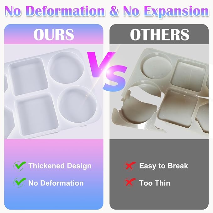 YOILES Deep Coaster Resin Molds Silicone Octagon Round Square Silicone Molds - Image 4