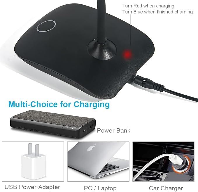 DEEPLITE LED Desk Lamp Battery Operated Lights Cordless Rechargeable Lamp - Image 5