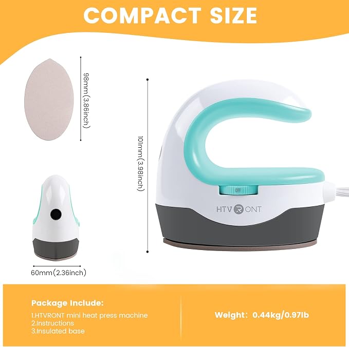 HTVRONT Heat Press Mini Heat Press Machine, Mini Iron - Image 3