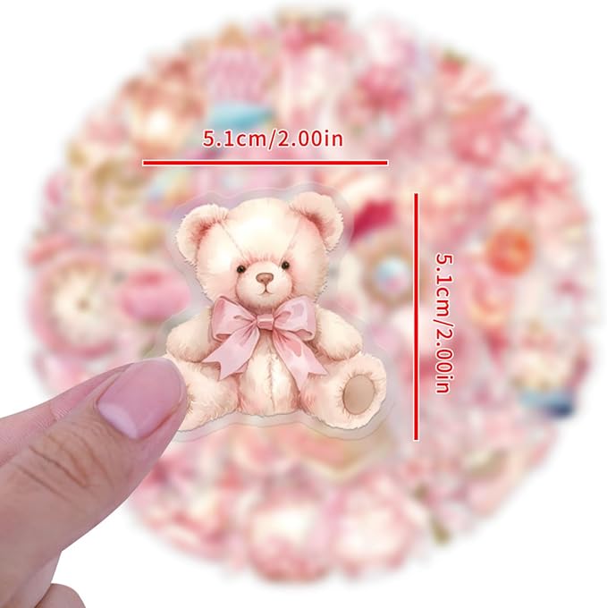 60 Pcs Clear PET Pink Coquette Aesthetic Stickers - Image 5